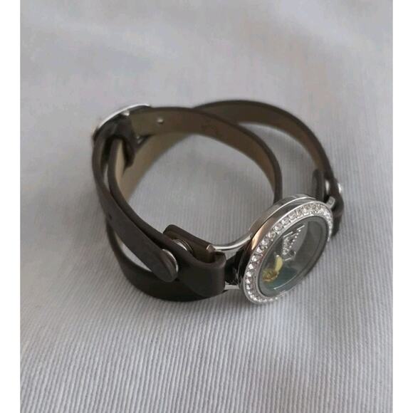 Origami Owl Wrap Bracelet Crystal Charms Adjustable Brown Margarita - Picture 4 of 10